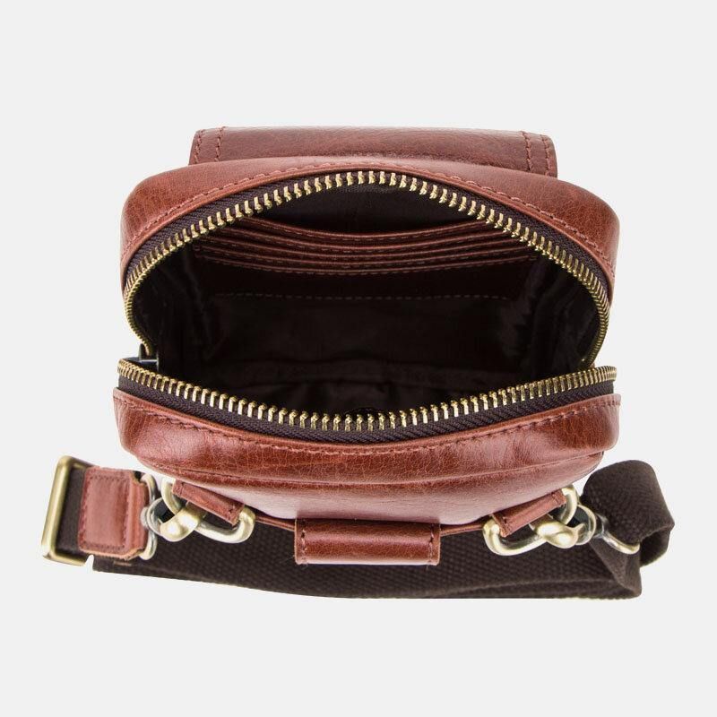 Miesten Aito Nahkainen Retromuoti 5.8 Tuuman Puhelinlaukku Multi-Carry Crossbody-Laukku Vyötärölaukku