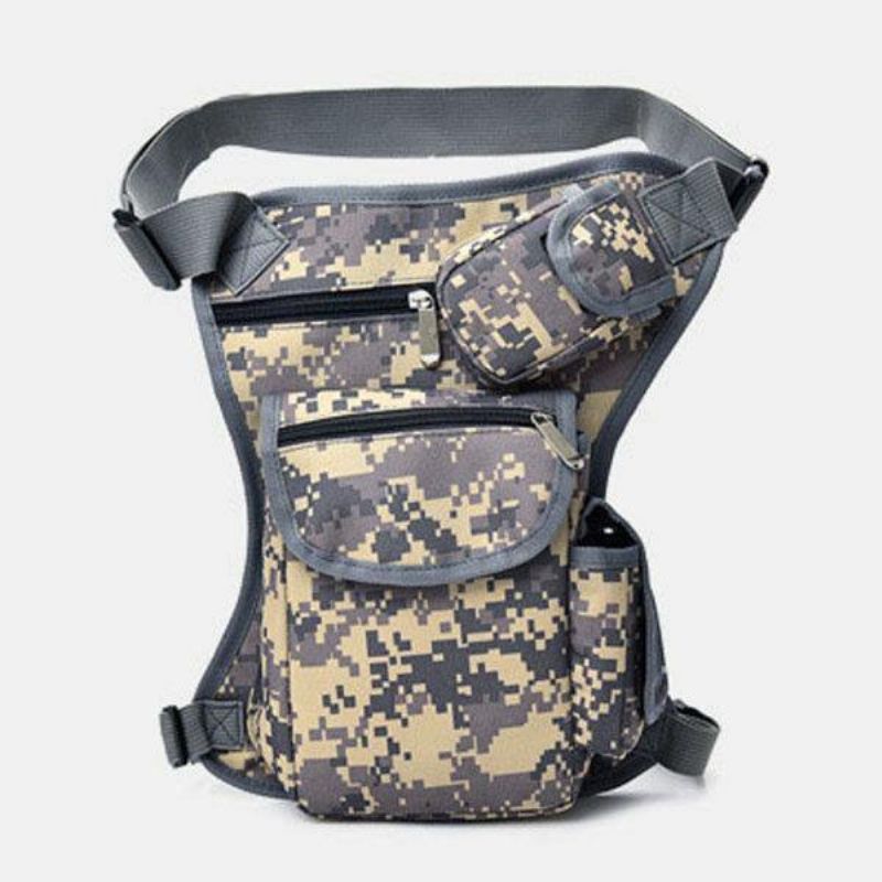 Miesten Canvas-Naamiointi Tactical Outdoor Monitoiminen Rento Matka Urheilukalastusvarustelaukku Vyötärölaukku Jalkalaukku Pyöräilyyn