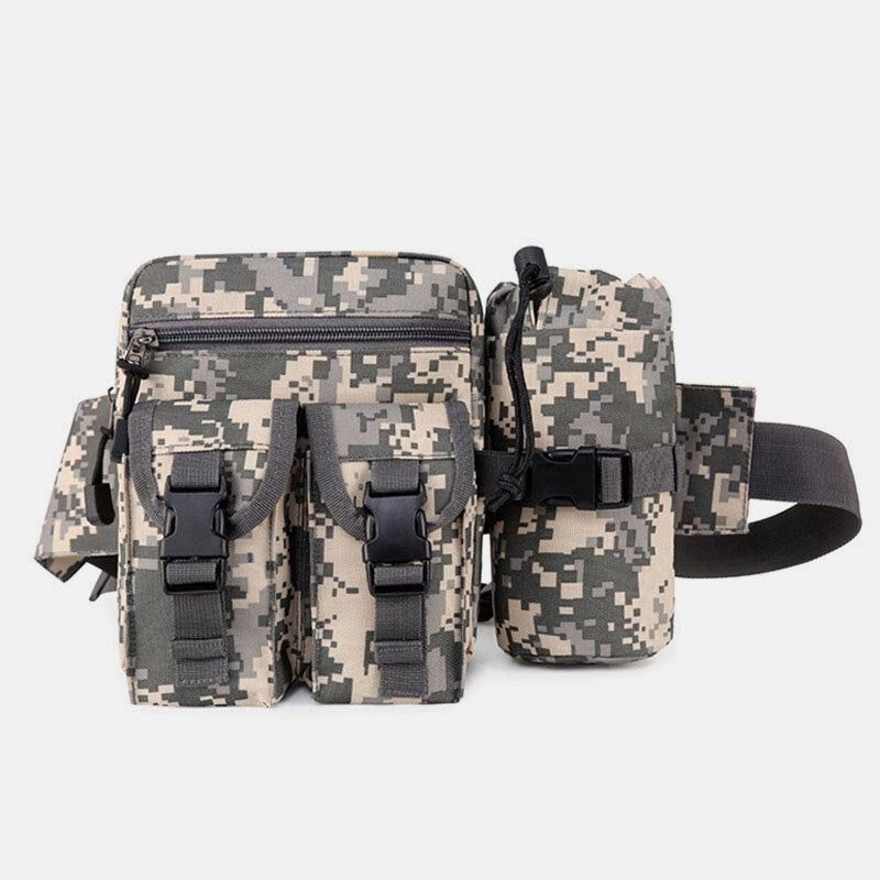 Miesten Nylon Naamiointi Tactical Outdoor Monitoiminen Rento Urheilu Ratsastus Kalastusvarustelaukku Vyötärölaukku Vesipullolaukku