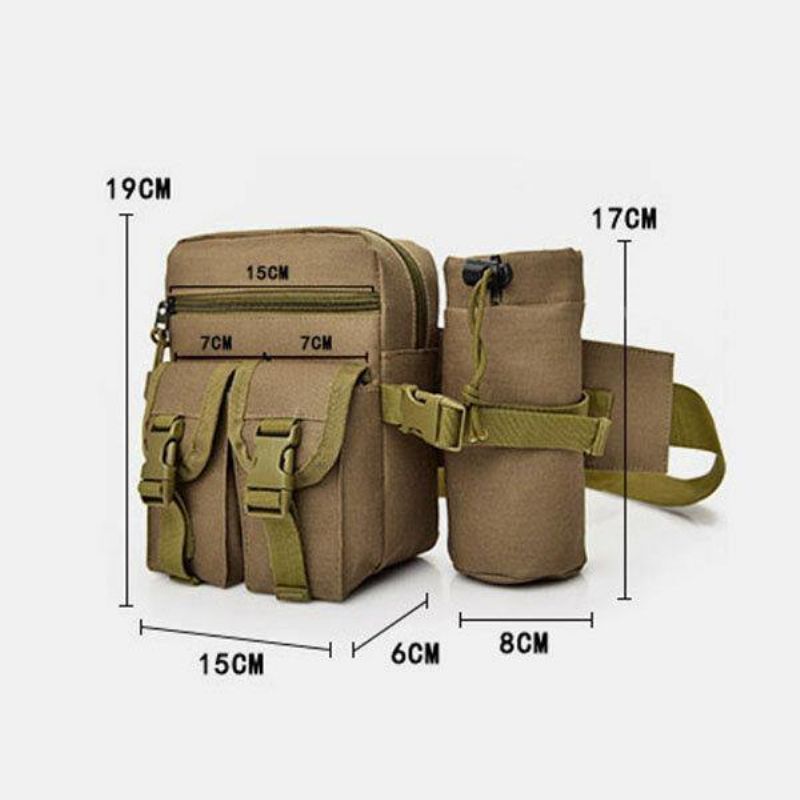 Miesten Nylon Naamiointi Tactical Outdoor Monitoiminen Rento Urheilu Ratsastus Kalastusvarustelaukku Vyötärölaukku Vesipullolaukku