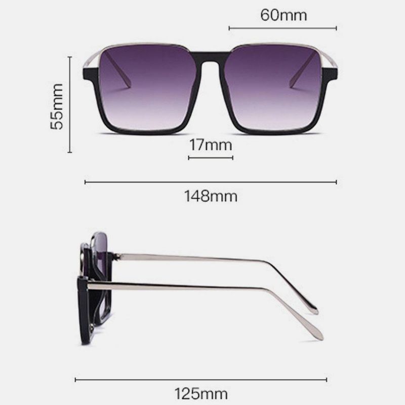 Unisex Square Frame Half Frame Anti-Blue Light Anti-Uv Aurinkolasit