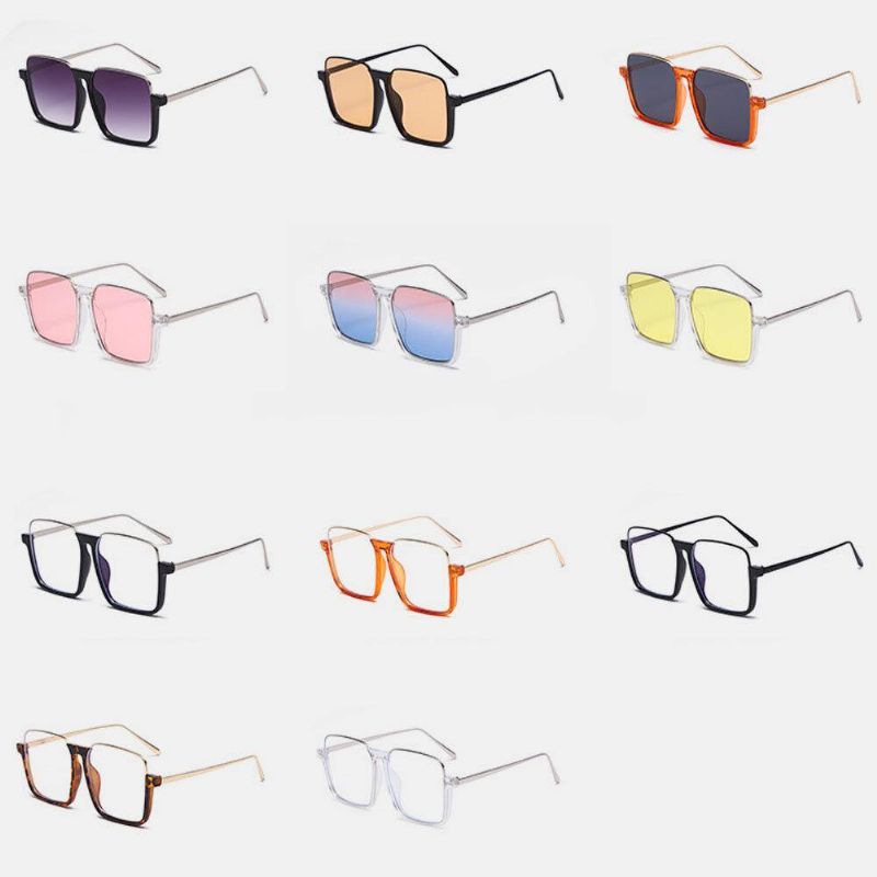 Unisex Square Frame Half Frame Anti-Blue Light Anti-Uv Aurinkolasit