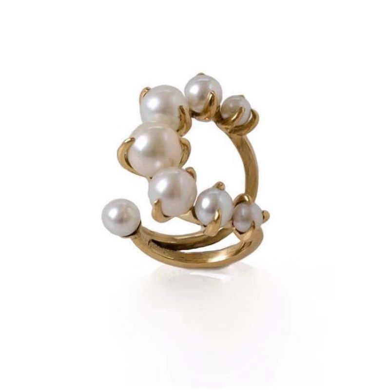 Gradientti Crescent Pearl Ring