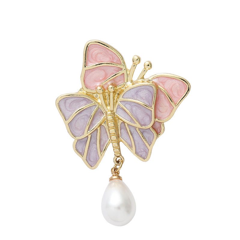 Yksinkertainen Butterfly Pearl Korvakorut Alloy Butterfly Pearl