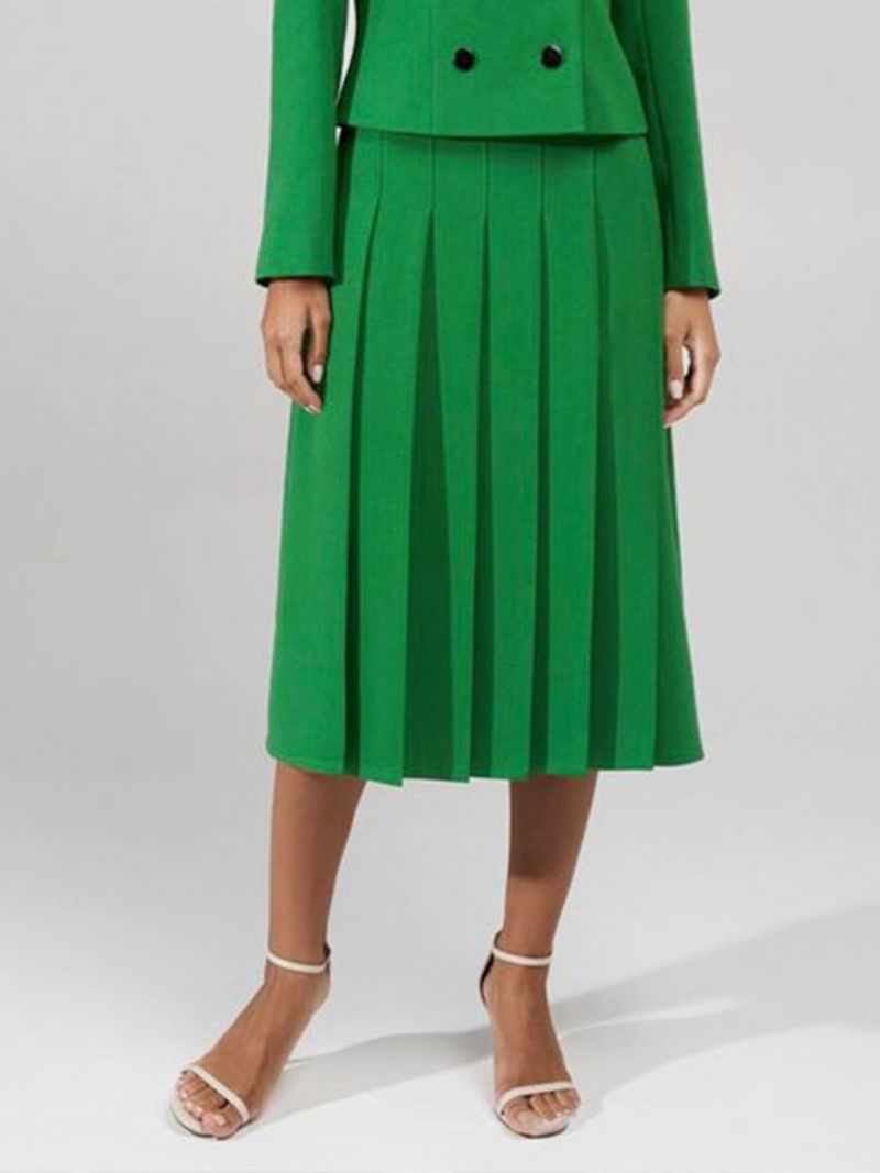 Daily Plain Green Regular Fit Elegantti Hame