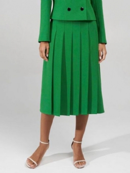 Daily Plain Green Regular Fit Elegantti Hame