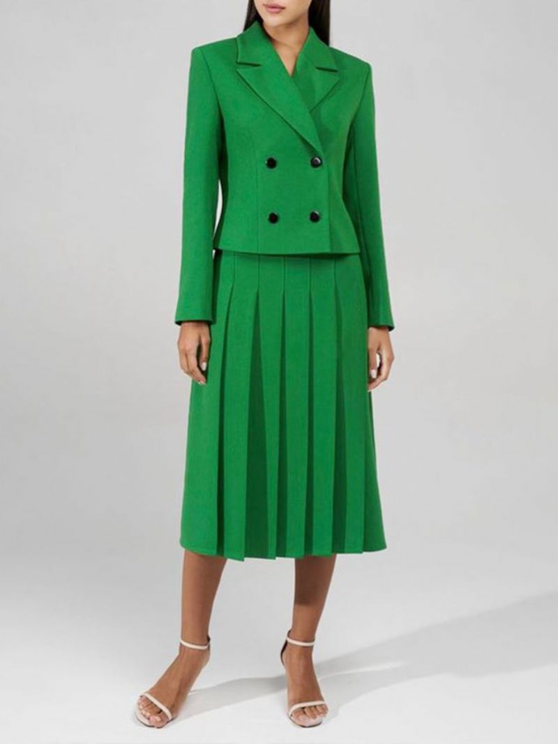 Daily Plain Green Regular Fit Elegantti Hame