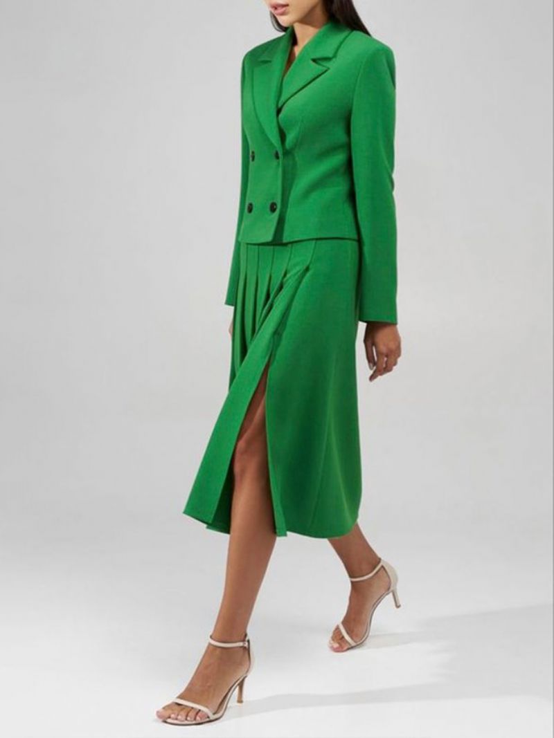 Daily Plain Green Regular Fit Elegantti Hame