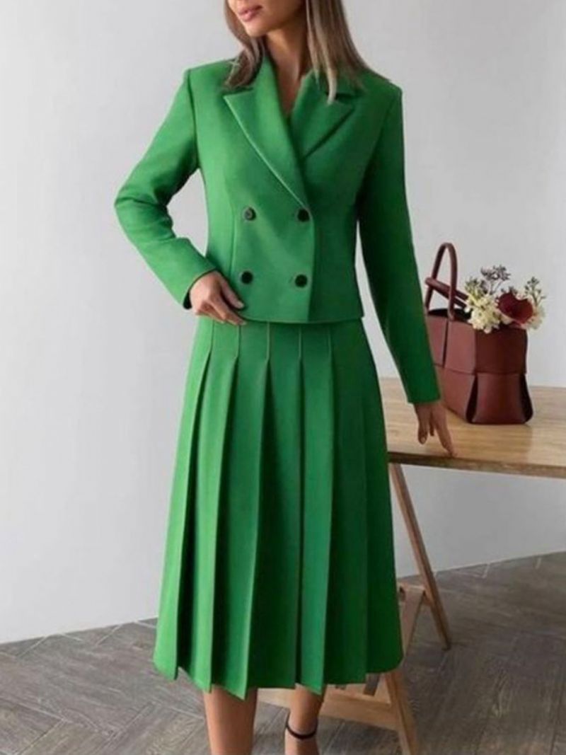 Daily Plain Green Regular Fit Elegantti Hame