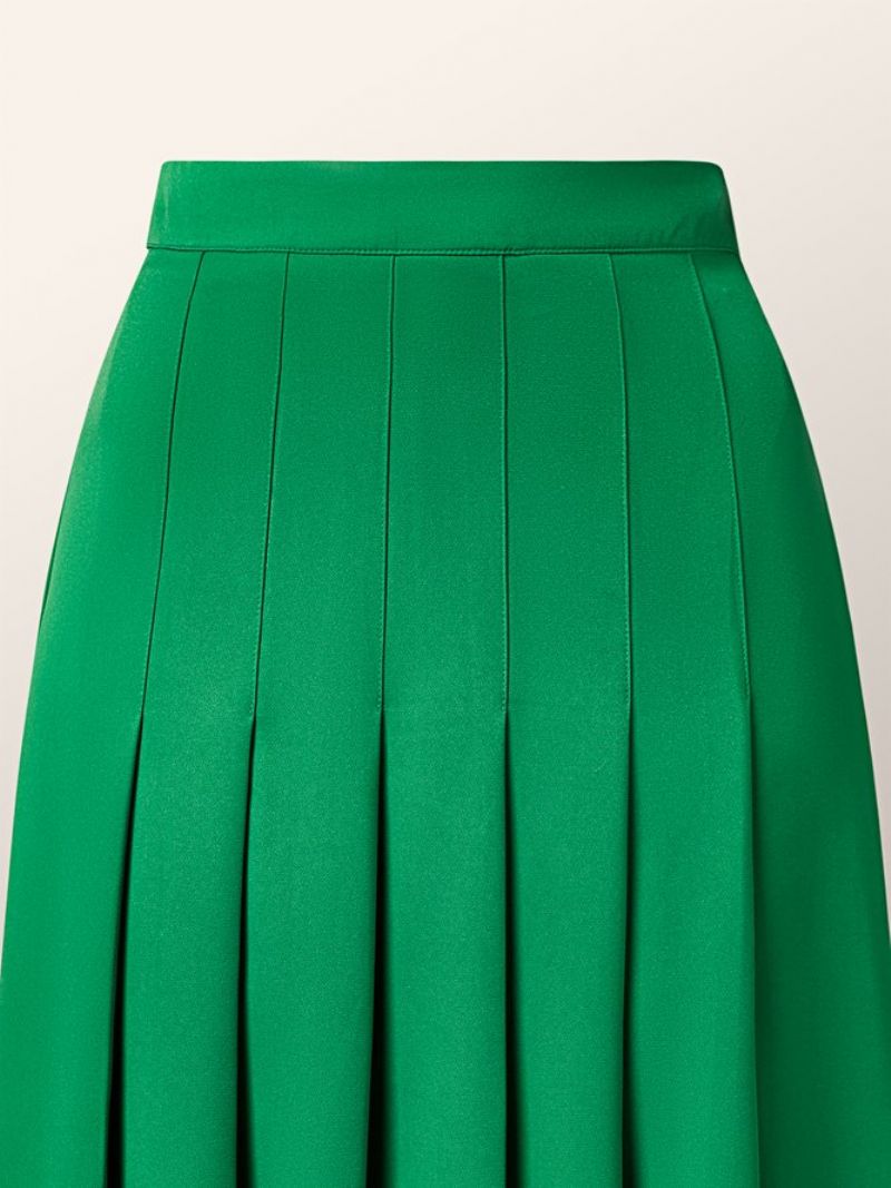 Daily Plain Green Regular Fit Elegantti Hame