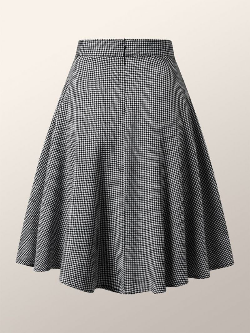 Urban Plaid Regular Fit Midi Hame