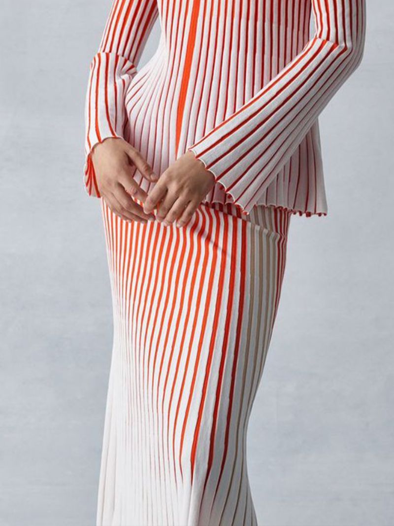 Urban Striped Color Block Midi-Hamepusero