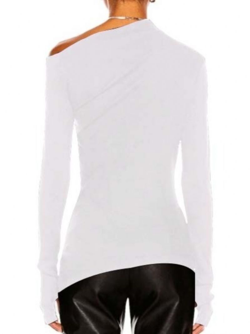 Fall One Shoulder Cotton Skinny Elegant Simple Lady Topit