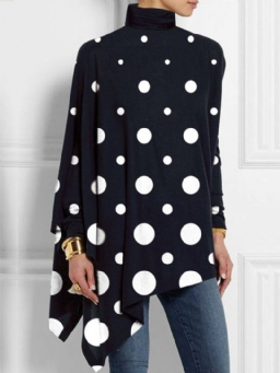 Pitkähihainen Polka Dots Turtleneck Simple T-Paita