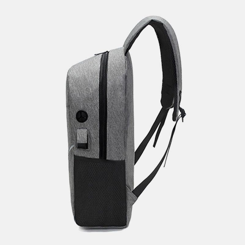 Miesten 3Kpl Nylon Usb-Lataus Kulutusta Kestävä Muoti Rento Kannettavan Tietokoneen Laukku Reppu Crossbody Laukku Kytkinlaukku