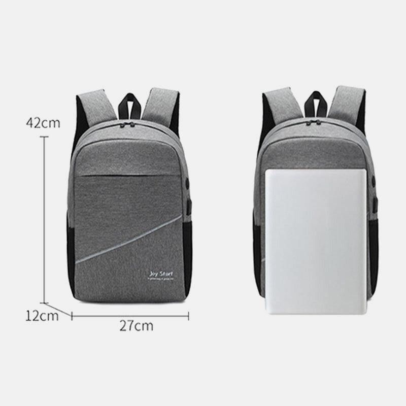 Miesten 3Kpl Nylon Usb-Lataus Kulutusta Kestävä Muoti Rento Kannettavan Tietokoneen Laukku Reppu Crossbody Laukku Kytkinlaukku