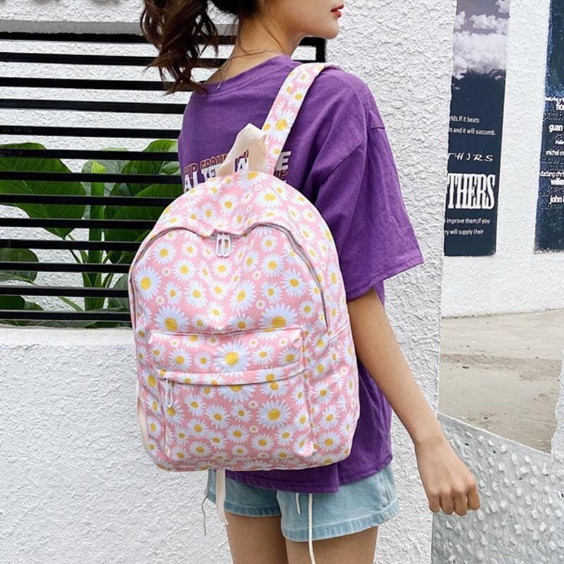 Naisten Nylon Daisy Casual Campus Reppu Koululaukku