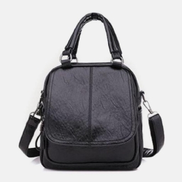 Naisten Pu-Nahkainen Multi-Carry Vintage Vedenpitävä Crossbody Laukku Olkalaukku Reppu