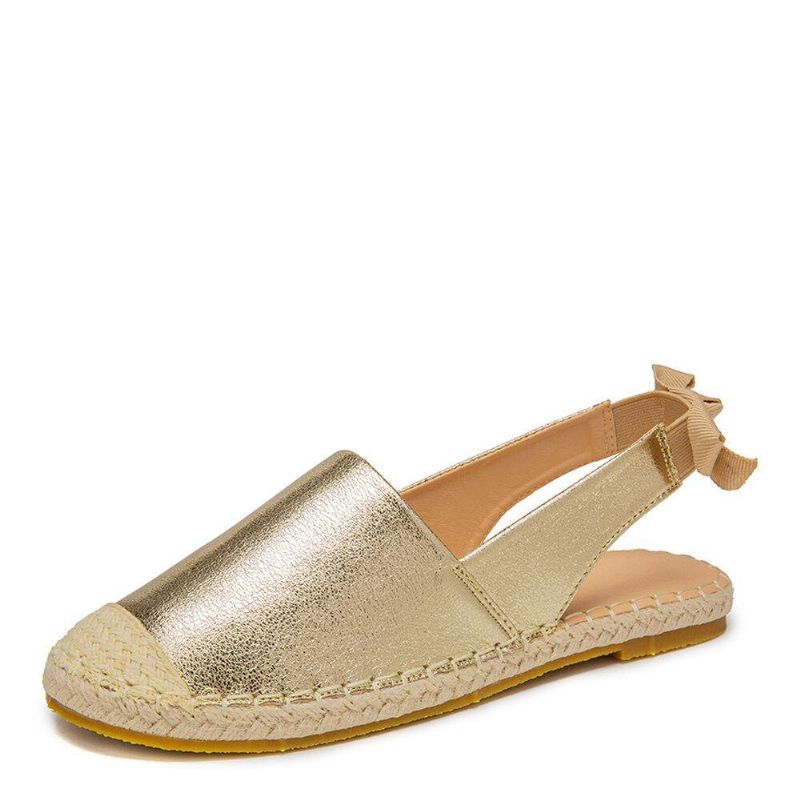 Naisten Casual Closed Toe Metallic Mukavat Espadrilles Litteät Sandaalit