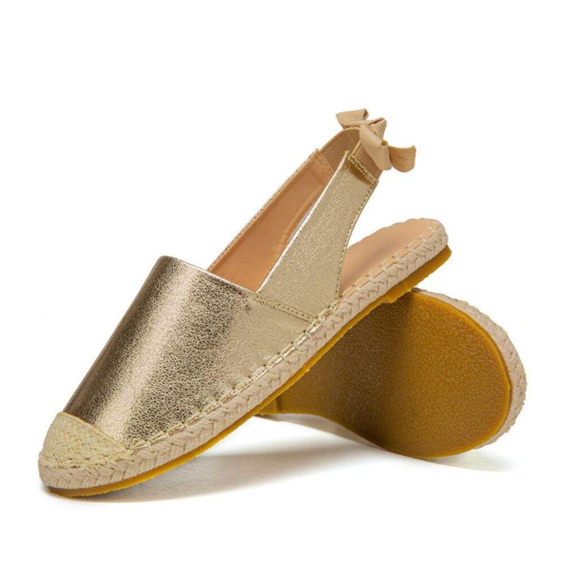 Naisten Casual Closed Toe Metallic Mukavat Espadrilles Litteät Sandaalit