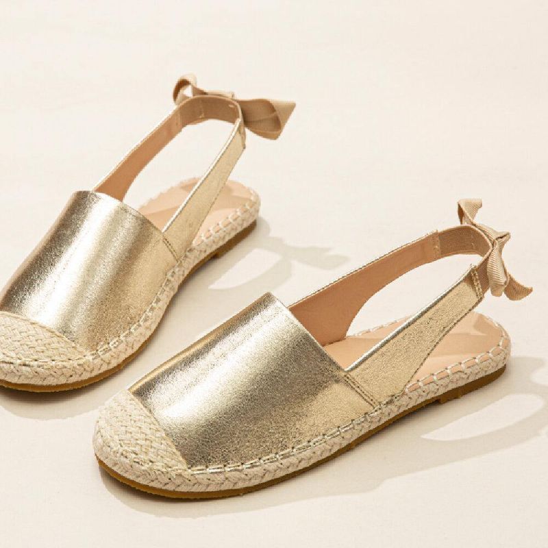 Naisten Casual Closed Toe Metallic Mukavat Espadrilles Litteät Sandaalit