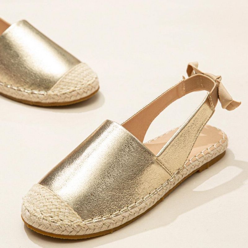 Naisten Casual Closed Toe Metallic Mukavat Espadrilles Litteät Sandaalit