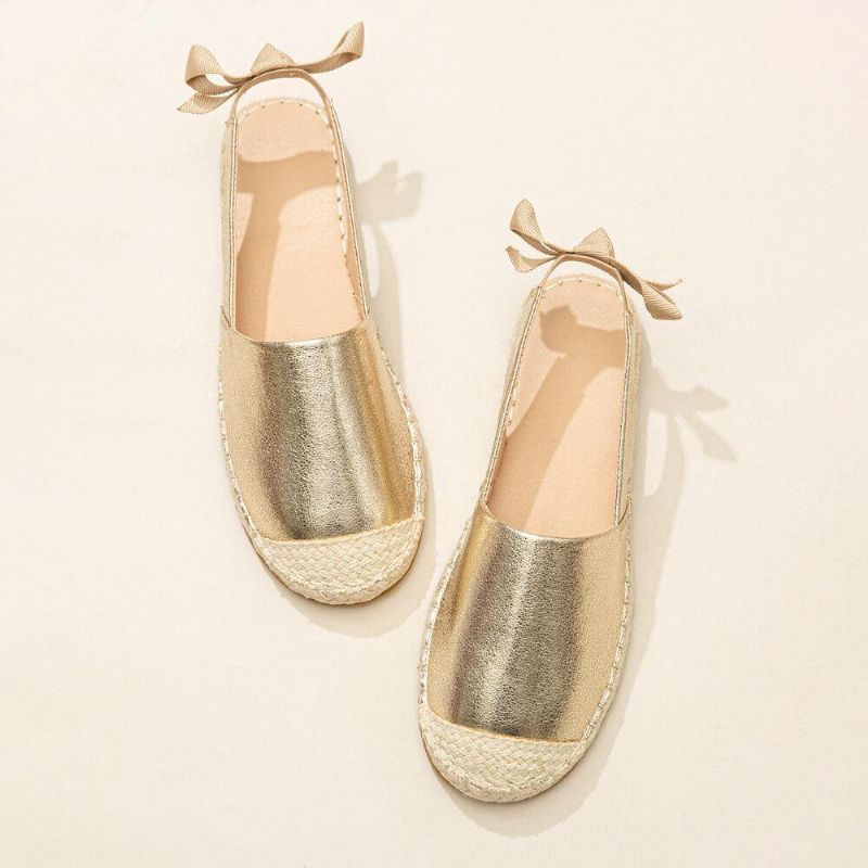 Naisten Casual Closed Toe Metallic Mukavat Espadrilles Litteät Sandaalit