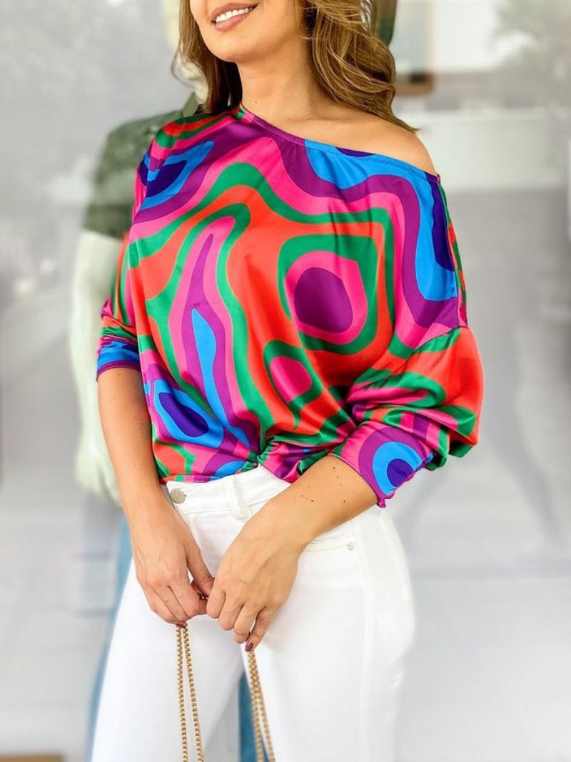 Off Shoulder Abstract Regular Fit Lomatoppi