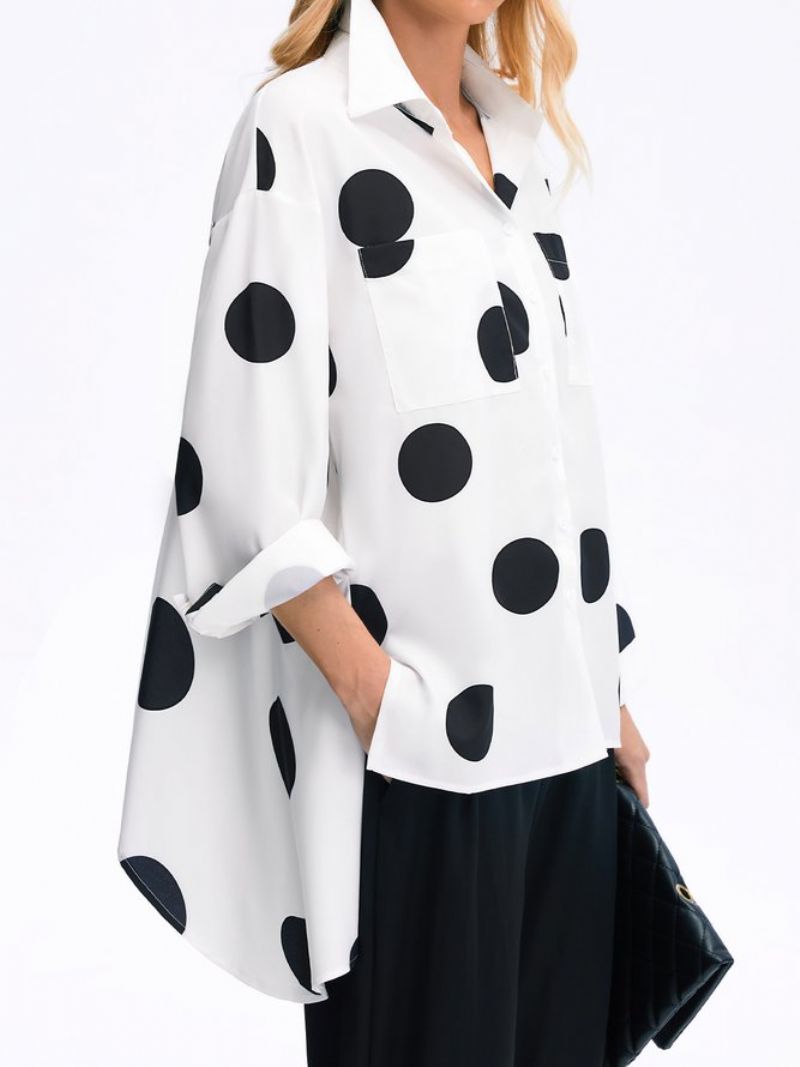 Paitakaulus Polka Dots Shift Elegant Top