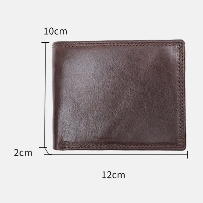 Miesten Aito Nahka Rfid Varkaudenesto Vintage Lyhyt Monikorttipaikka Korttikotelo Kolikkokukkaro Bifold Money Clip Lompakot