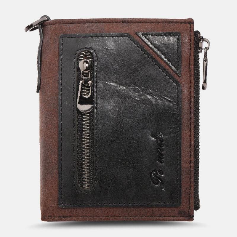 Miesten Bifold Rfid Varkaudenesto Aitoa Nahkaa Lompakot Lyhyet Isokokoiset Usean Kortin Korttipaikka Kolikkokukkaro Money Clip