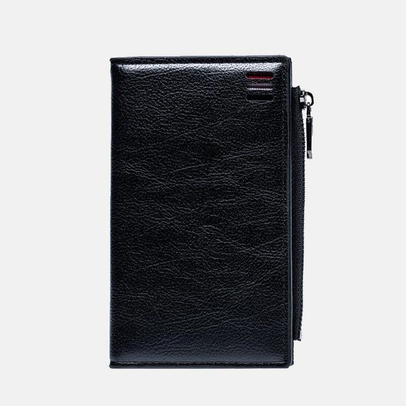 Miesten Tekonahka Retro Business Multi-Slot Hand Carry Card Holder Lompakko Kytkin Kukkaro