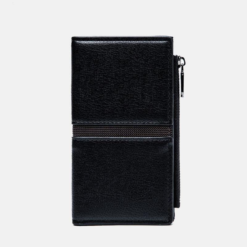 Miesten Tekonahka Retro Business Multi-Slot Hand Carry Card Holder Lompakko Kytkin Kukkaro