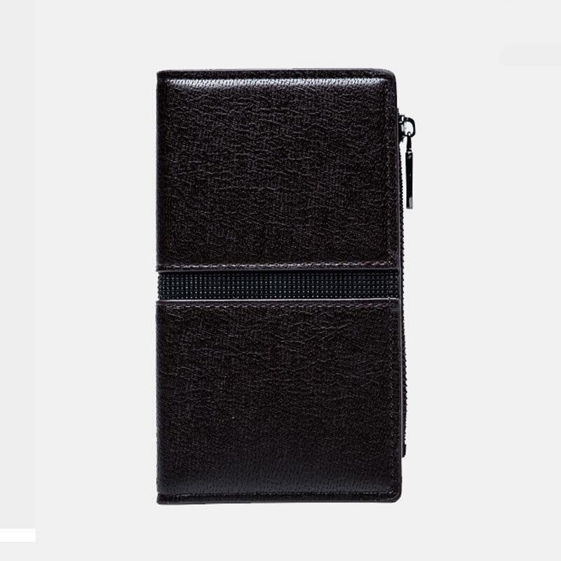 Miesten Tekonahka Retro Business Multi-Slot Hand Carry Card Holder Lompakko Kytkin Kukkaro