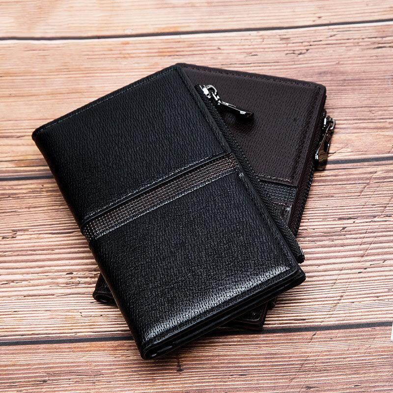 Miesten Tekonahka Retro Business Multi-Slot Hand Carry Card Holder Lompakko Kytkin Kukkaro