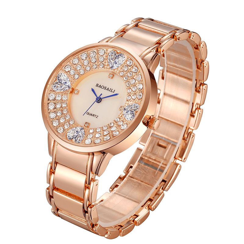 Baosaili Bsl1036 Shining Ladies Rannekello Sydänjäljitelmä Diamond Quartz Watch