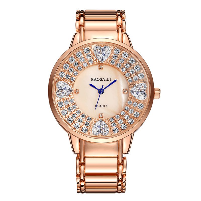 Baosaili Bsl1036 Shining Ladies Rannekello Sydänjäljitelmä Diamond Quartz Watch