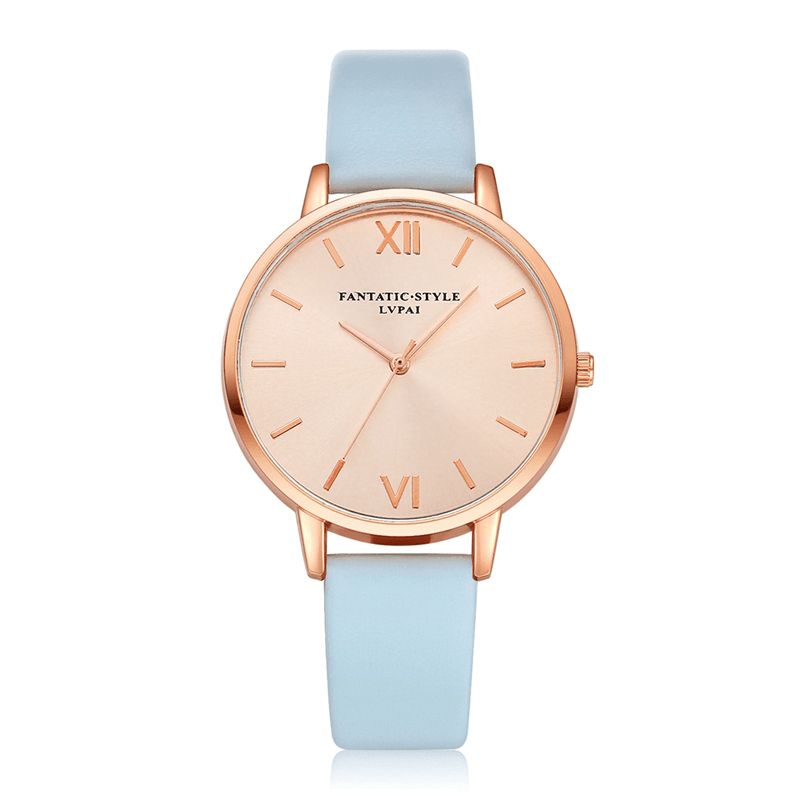 Casual Style Pu-Nahkahihna Cloc Kladies Rannekello Quartz Watch