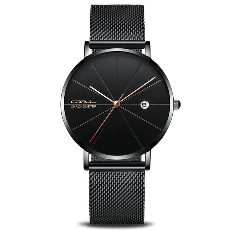 Crrju 2216 Business Style Miesten Rannekello Päivämääränäyttö Analoginen Full Steel Quartz Watch