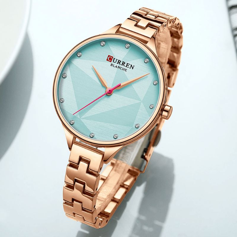 Curren 9047 Elegant Design Naisten Rannekello Crystal Full Steel Quartz Watch