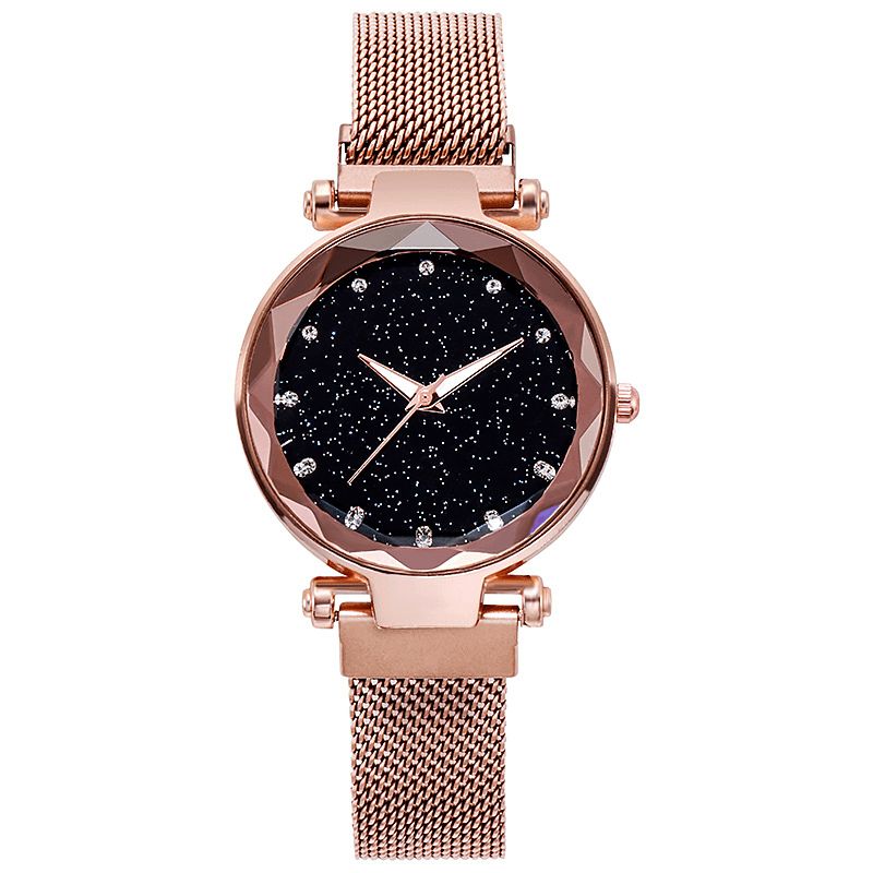 Deffrun Milan Strap Fashion Starry Sky Magnetic Lads Watch Starry Sky Watch Naisten Kvartsikello