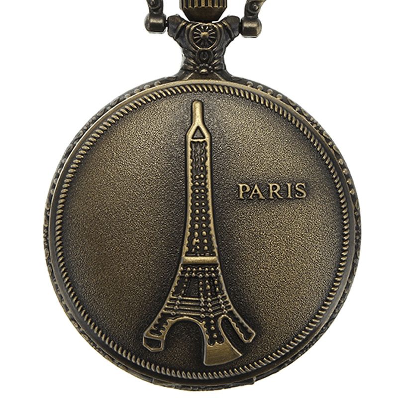 Deffrun Vintage Eiffel Tower Pattern Malli Paris Ketju Retro Taskukello