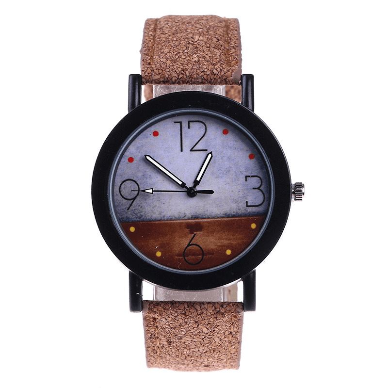 Fshion Naisten Watch Color Dial Retro Quartz Watch