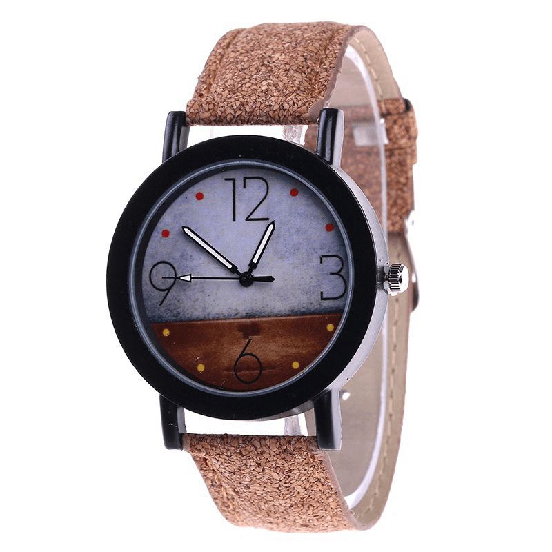 Fshion Naisten Watch Color Dial Retro Quartz Watch