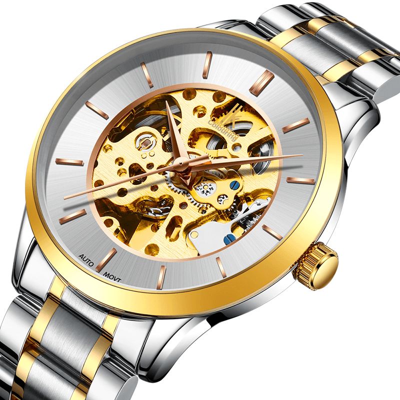 Ik Coloring K004 Bussiness Style Miesten Wacth Rose Golden Auto Mekaaninen Rannekello