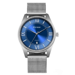 Khorasan Alloy Miesten Business Watch Koristeltu Osoitinkalenteri Kvartsikello