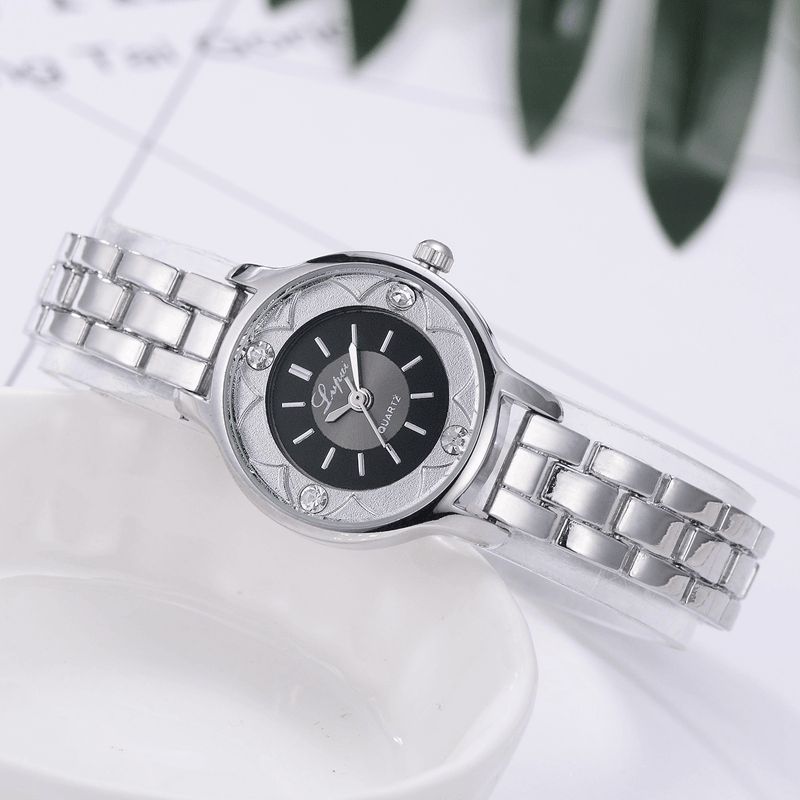 Lvpai Fd1245 Flower Print Kellotaulu Naisten Rannekello Seos Diamond Quartz Watch