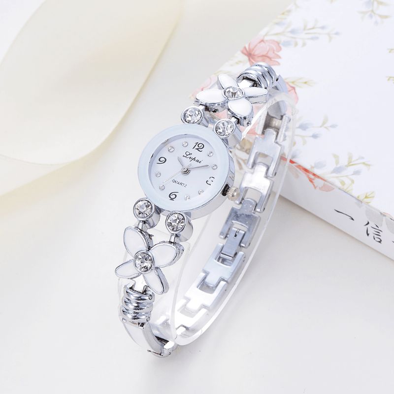 Lvpai Lp171 Kukkamekko Naisten Rannekoru Kello Crystal Diamond Small Dial Quartz Watch