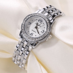 Lvpai Xr1671-1 Diamond Dress Naisten Rannekello Täysteräksinen Elegant Design Quartz Watch