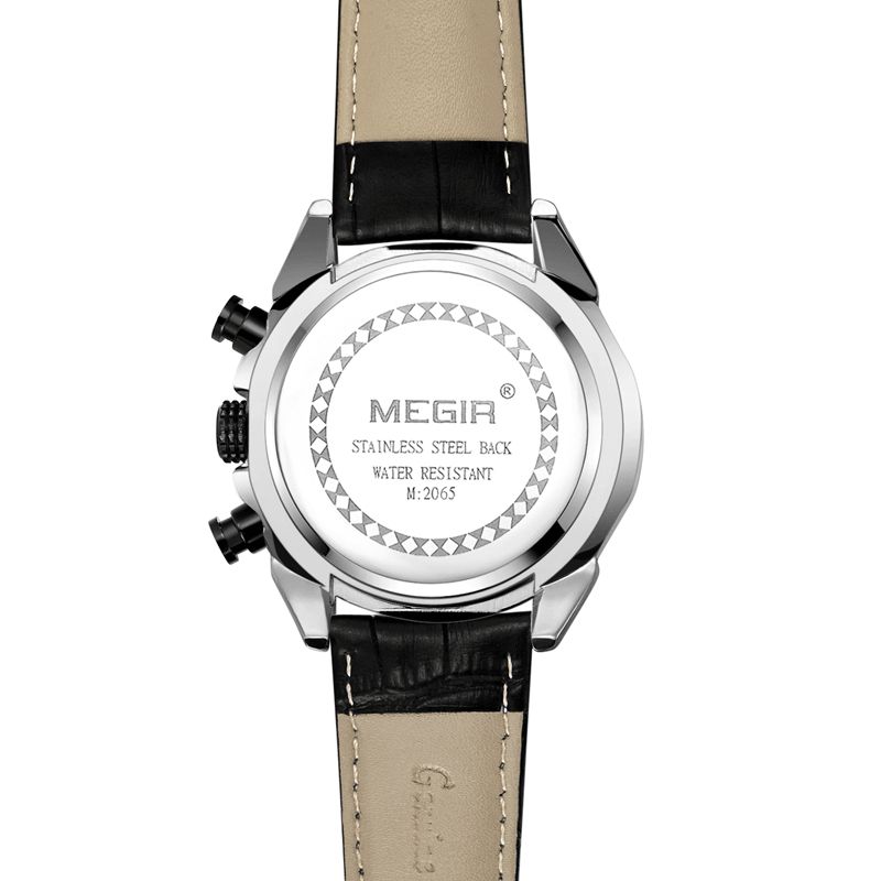 Megir 2065 Urheilukellot Creative Chronograph Quartz Leather Range Miesten Kello